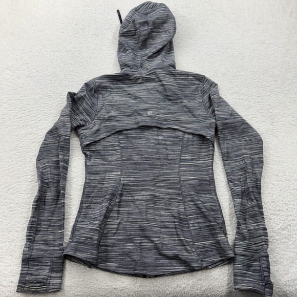 Lululemon Define Jacket Hooded Grey Space Dye Full Zip Activewear Size 8 - Picture 8 of 10